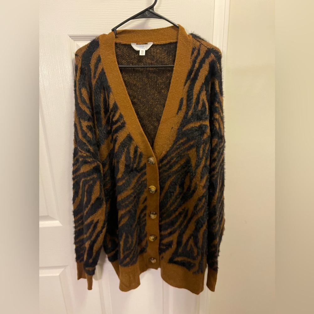Print Cardigan Sweater